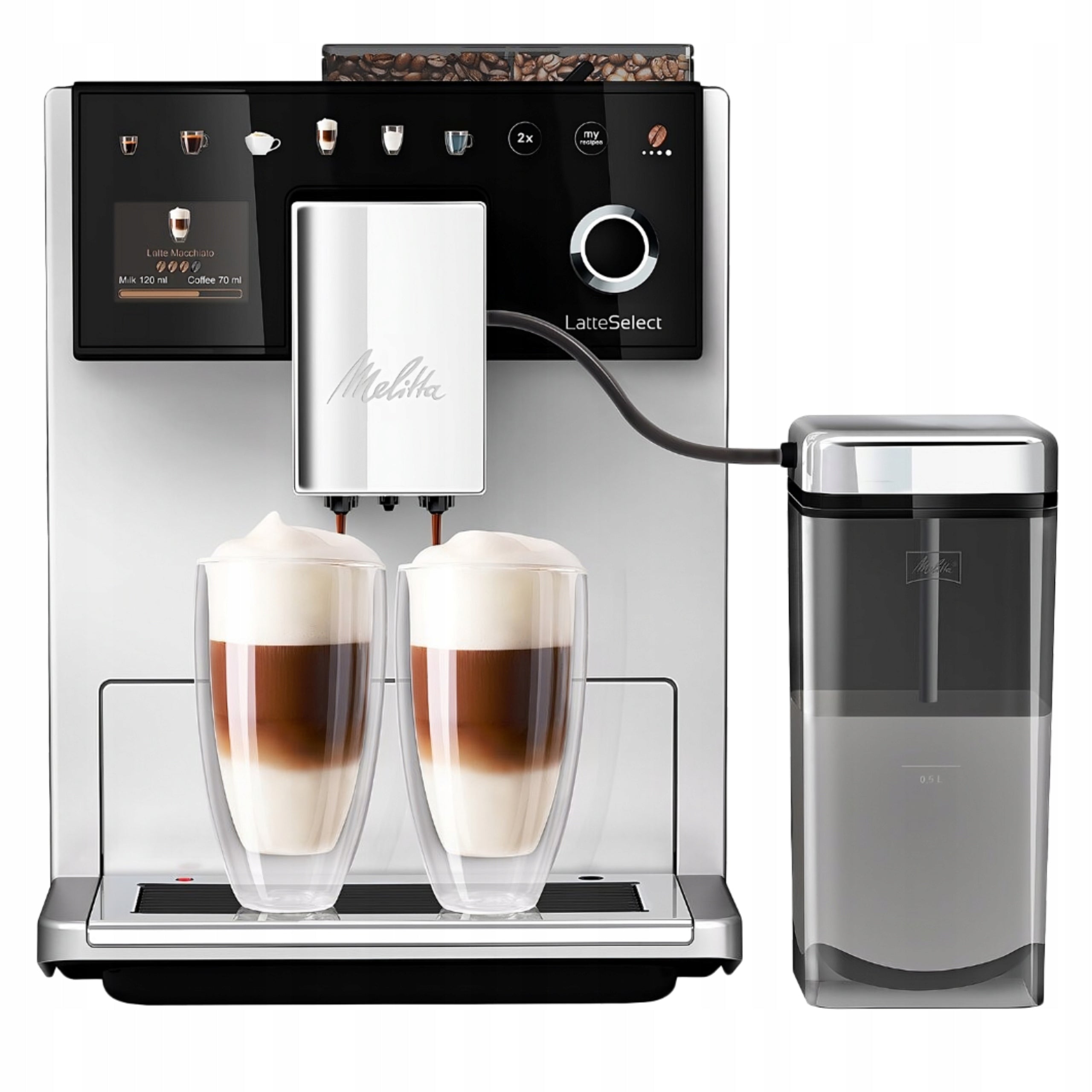 Automatic espresso machine Melitta LatteSelect F63/0-211 – silver