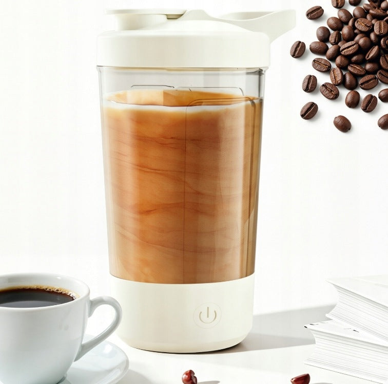 Automatic hand mixer coffee mug 400ml high temperature resistant white