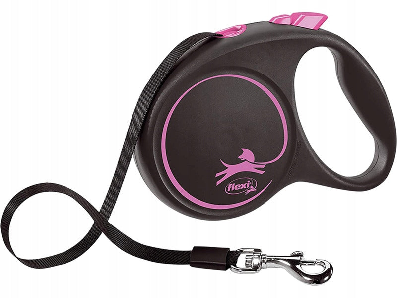 Automatic leash FLEXI Black Design L 5 m pink