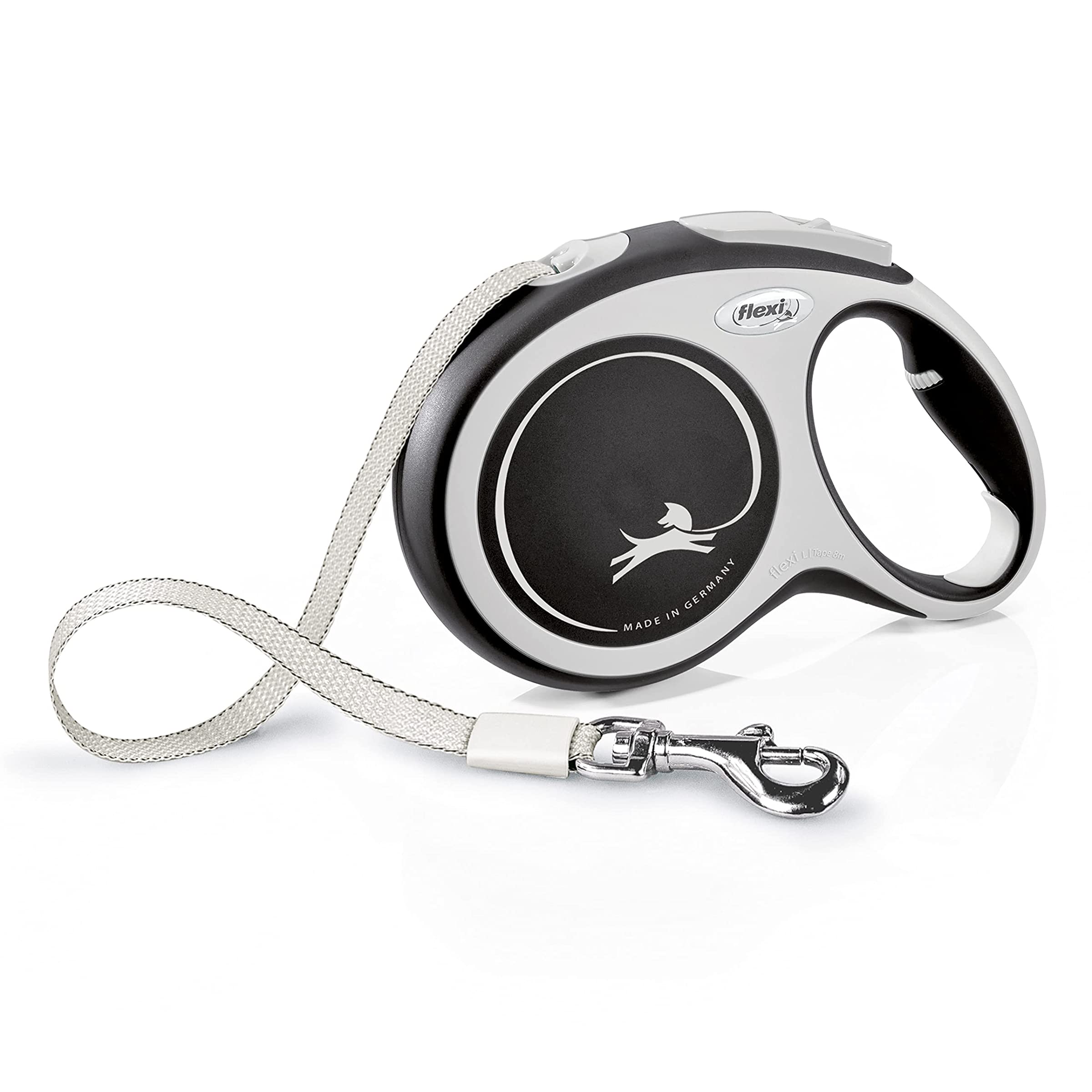 Automatic leash with lock for dog - Flexi New Comfort tape L 8m black