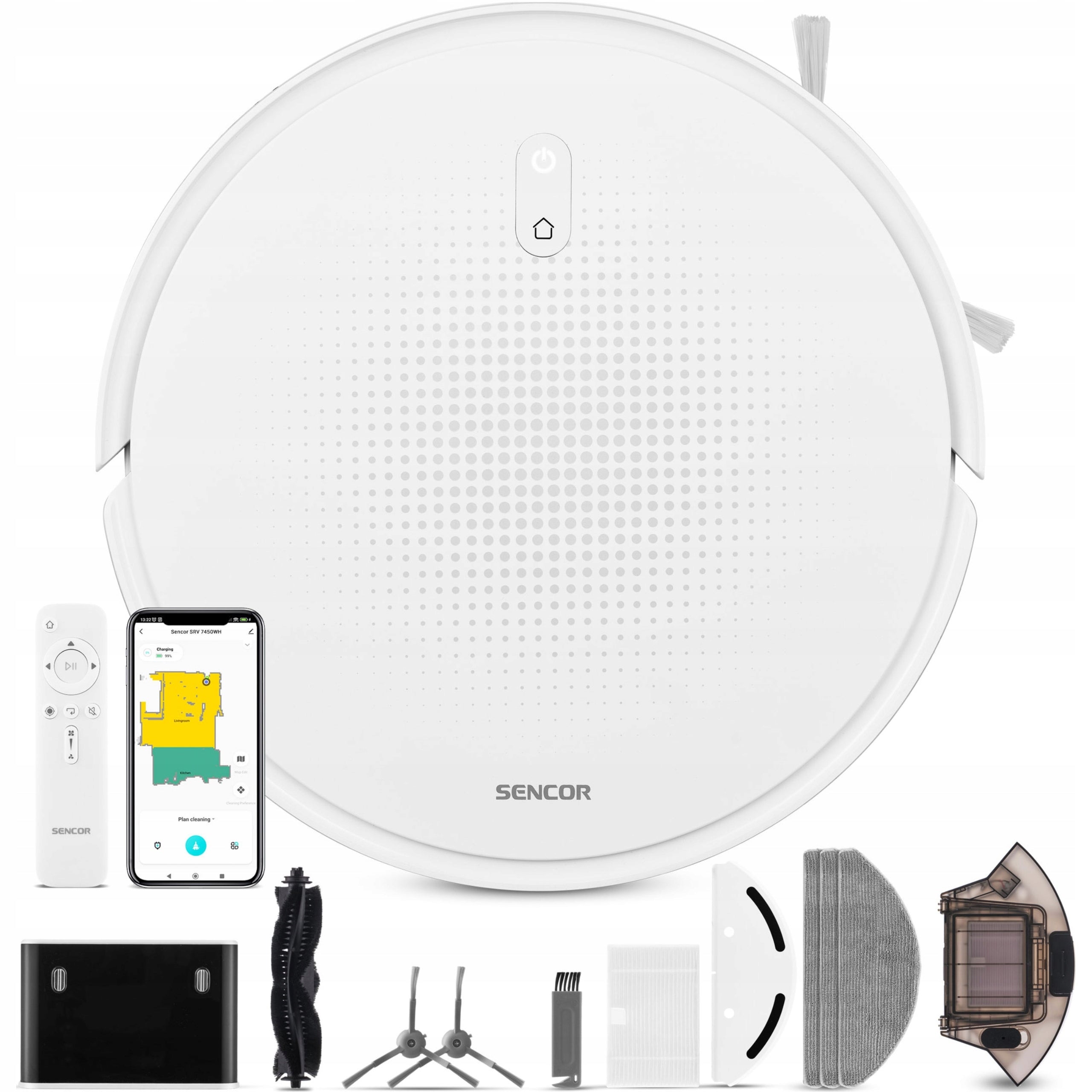 Automatic mopping robot vacuum cleaner SRV 7450WH Sencor Manufacturer code SRV 7450WH