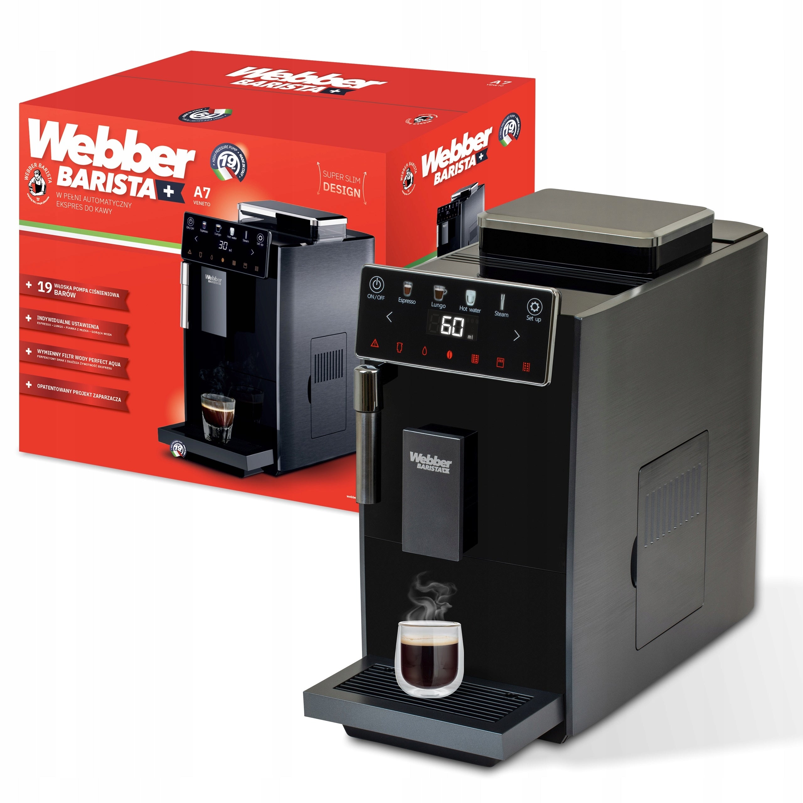 Automatic pressure coffee maker Webber A7 Veneto 19 bar