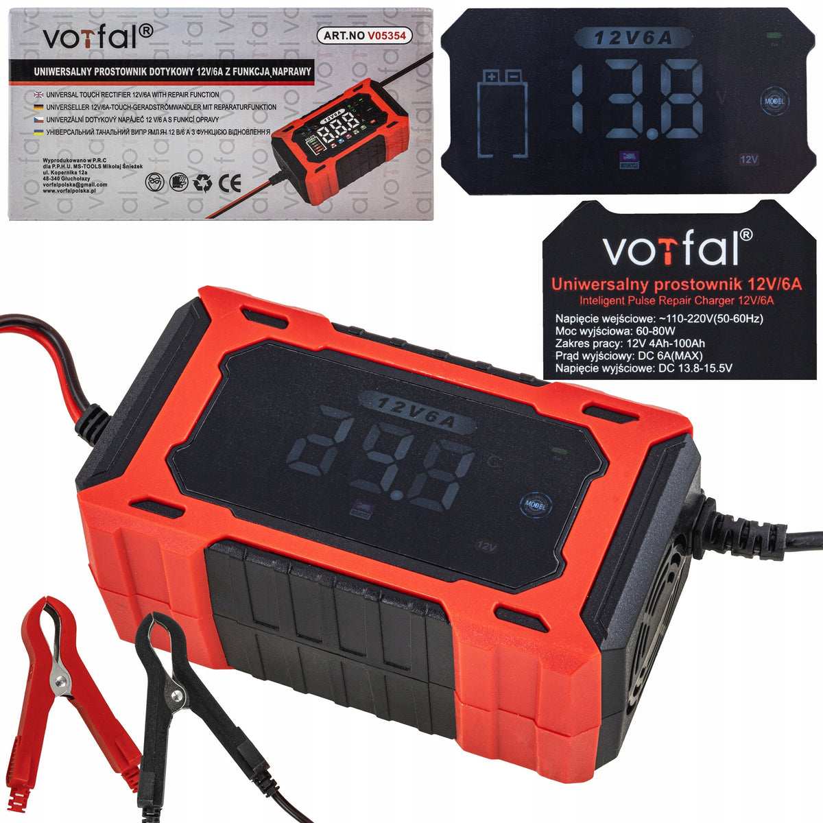 Automatic rectifier 12V 6A AGM GEL LCD battery regeneration