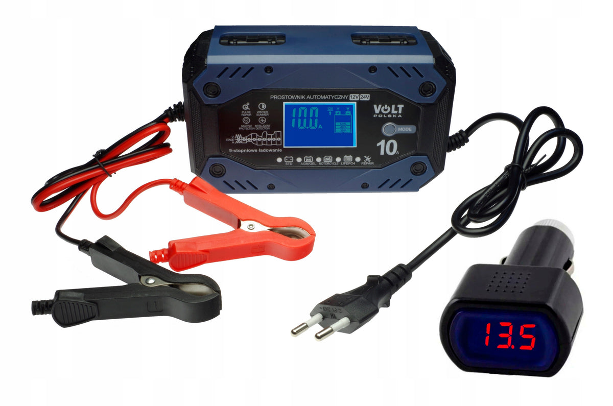 Automatic rectifier 9-stage regeneration desulphurisation 12/24V 10A LCD