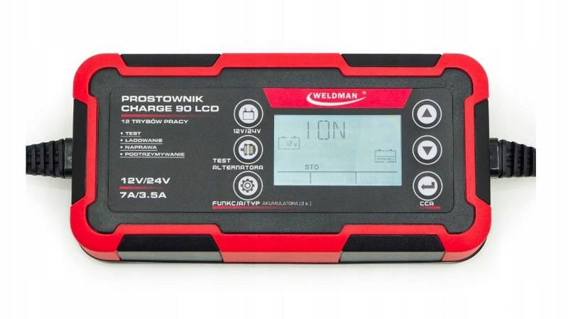 Automatic rectifier CHARGE 90 LCD 12V/24V WELDMAN Maximum amperage 7.2 A