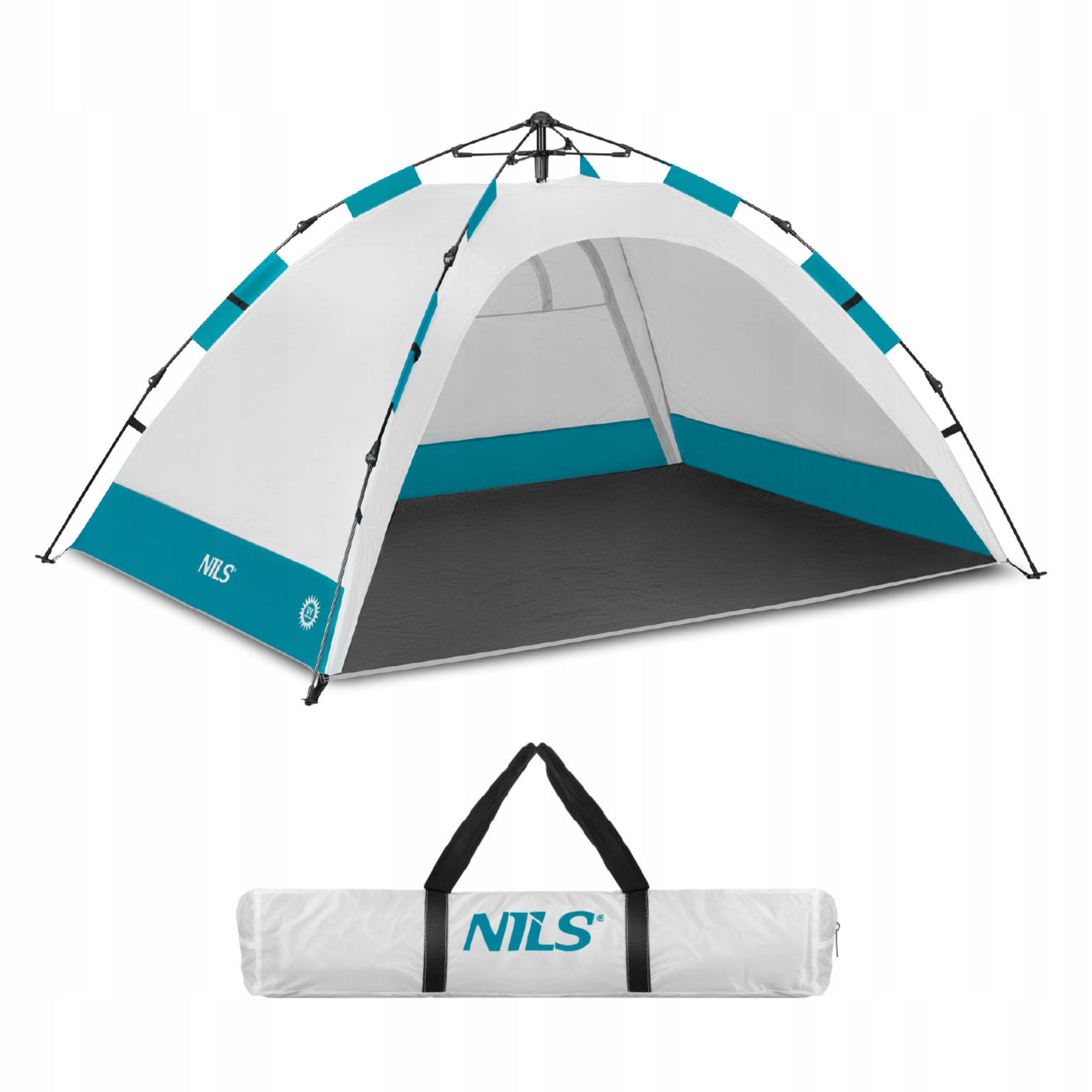 Automatic self-folding beach tent with floor grey Nils Packaging status original