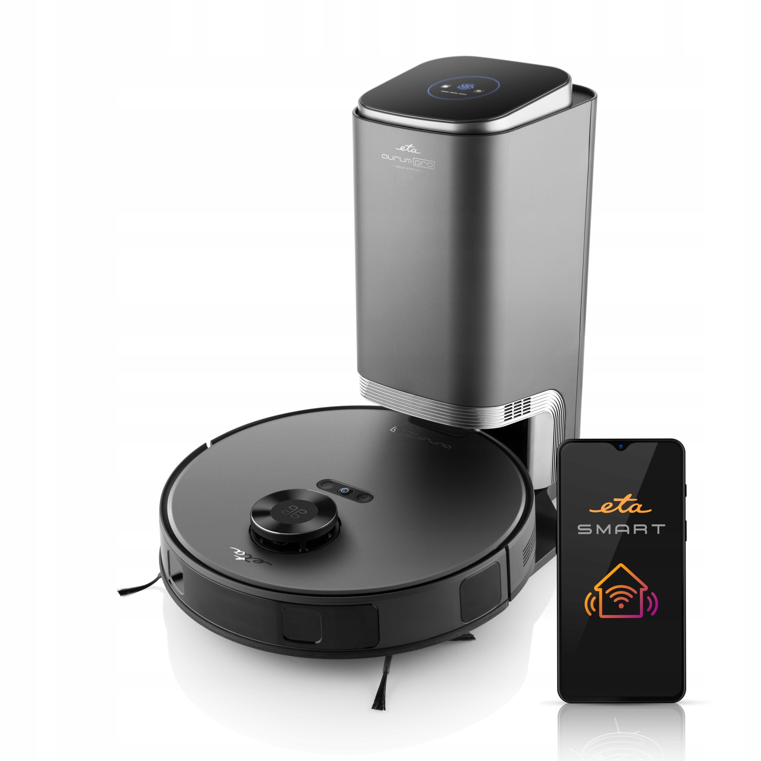Automatic vacuum cleaner ETA Aurum PRO grey laser navigation with mop