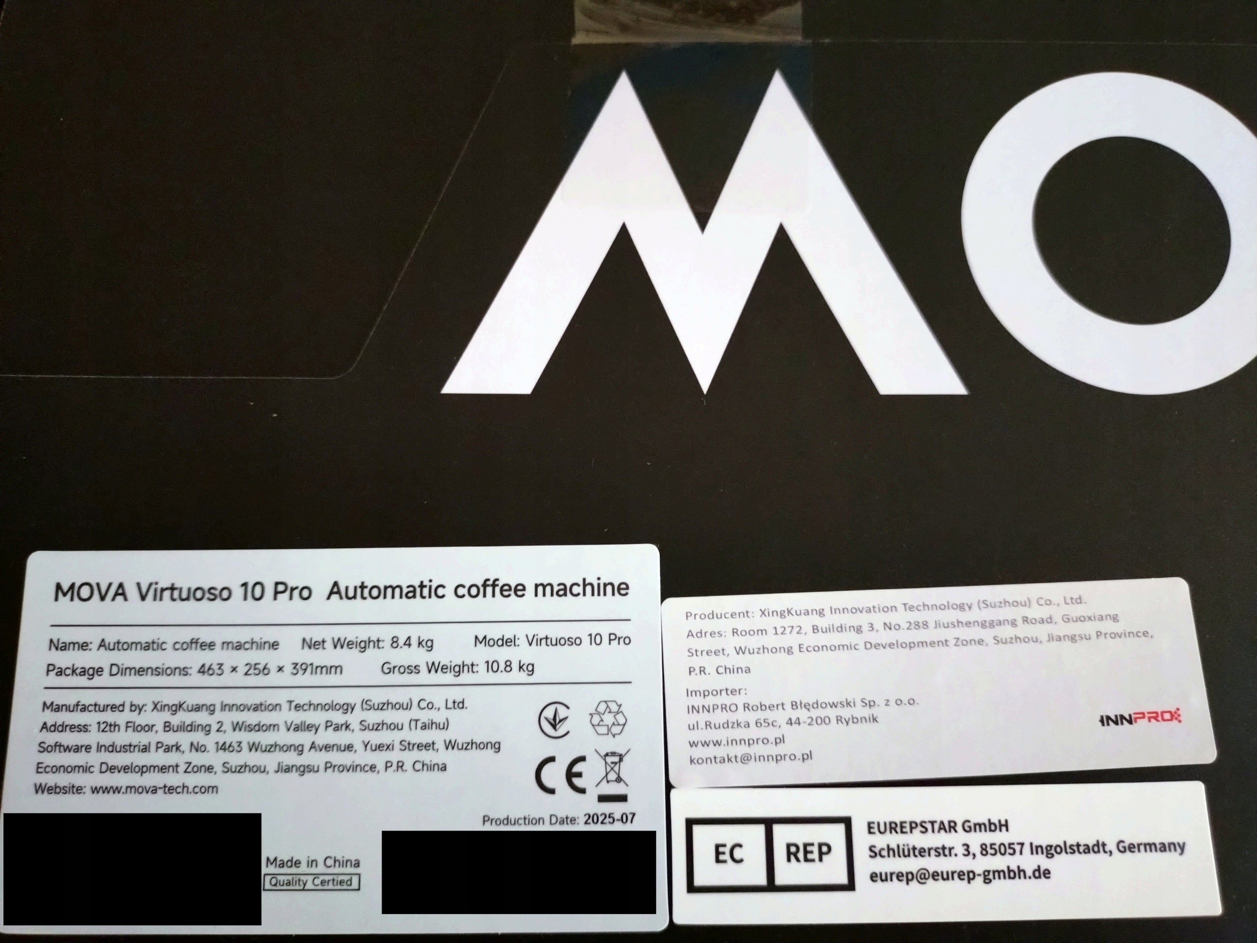 Automatyczny ekspres ciśnieniowy Mova Virtuoso 10 Pro 1470 W biały Brand Mova