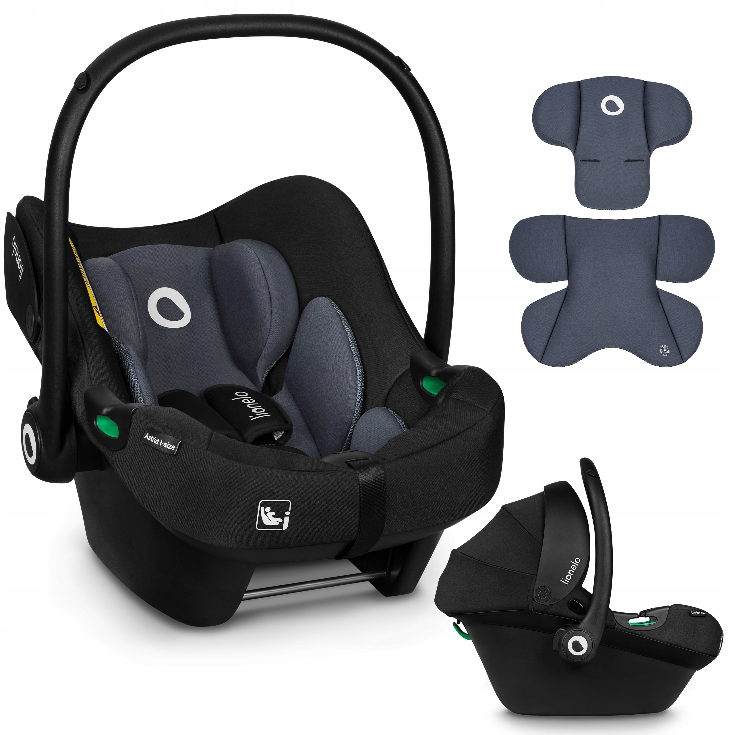 Autosedačka vajíčko Lionelo Astrid i-Size - Black Dark Grey 0-13 Manufacturer code Fotelik samochodowy nosidełko 0-13kg 40-87cm