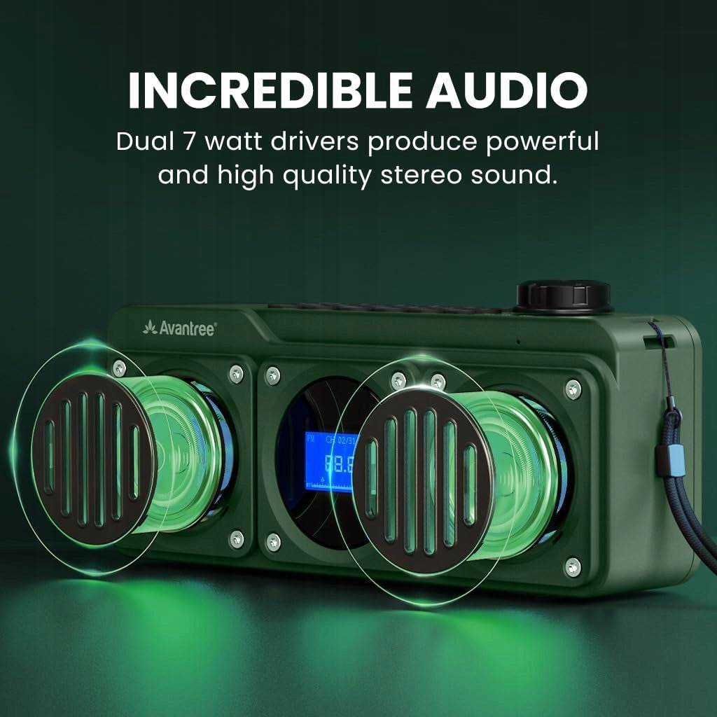 Avantree Boombyte FM Radio Portable Bluetooth Speaker USB SD 18h Brand Avantree