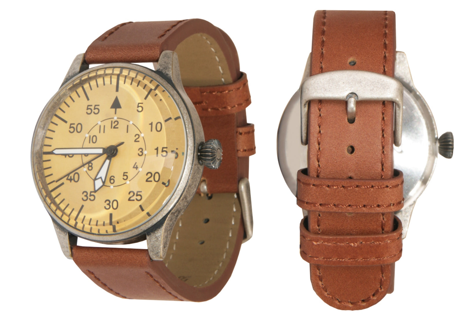 Aviation watch luftwaffe leather strap Mil-Tec - Army Vintage ME 109