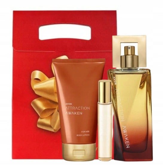 Avon Attraction Awaken 4in1 Gift Set for Her with Decorative Bag