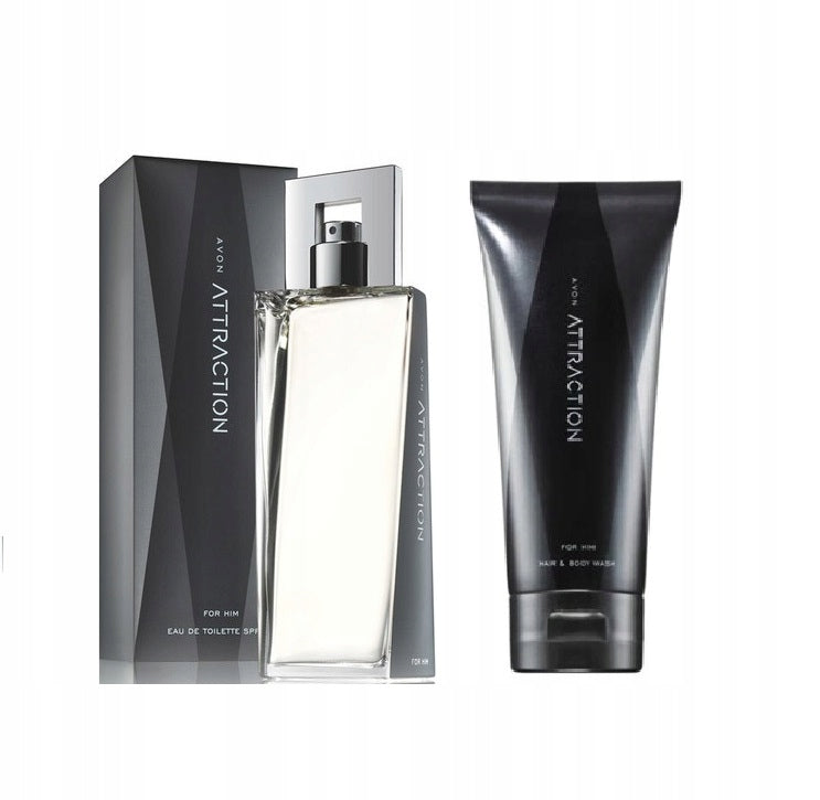 Avon Attraction Perfume Gift Set Men's Shower Gel Valentine's Day