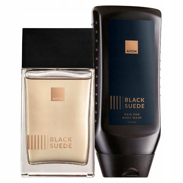 Avon Black Suede Set for Men [Perfume + Gel] Packaging status original
