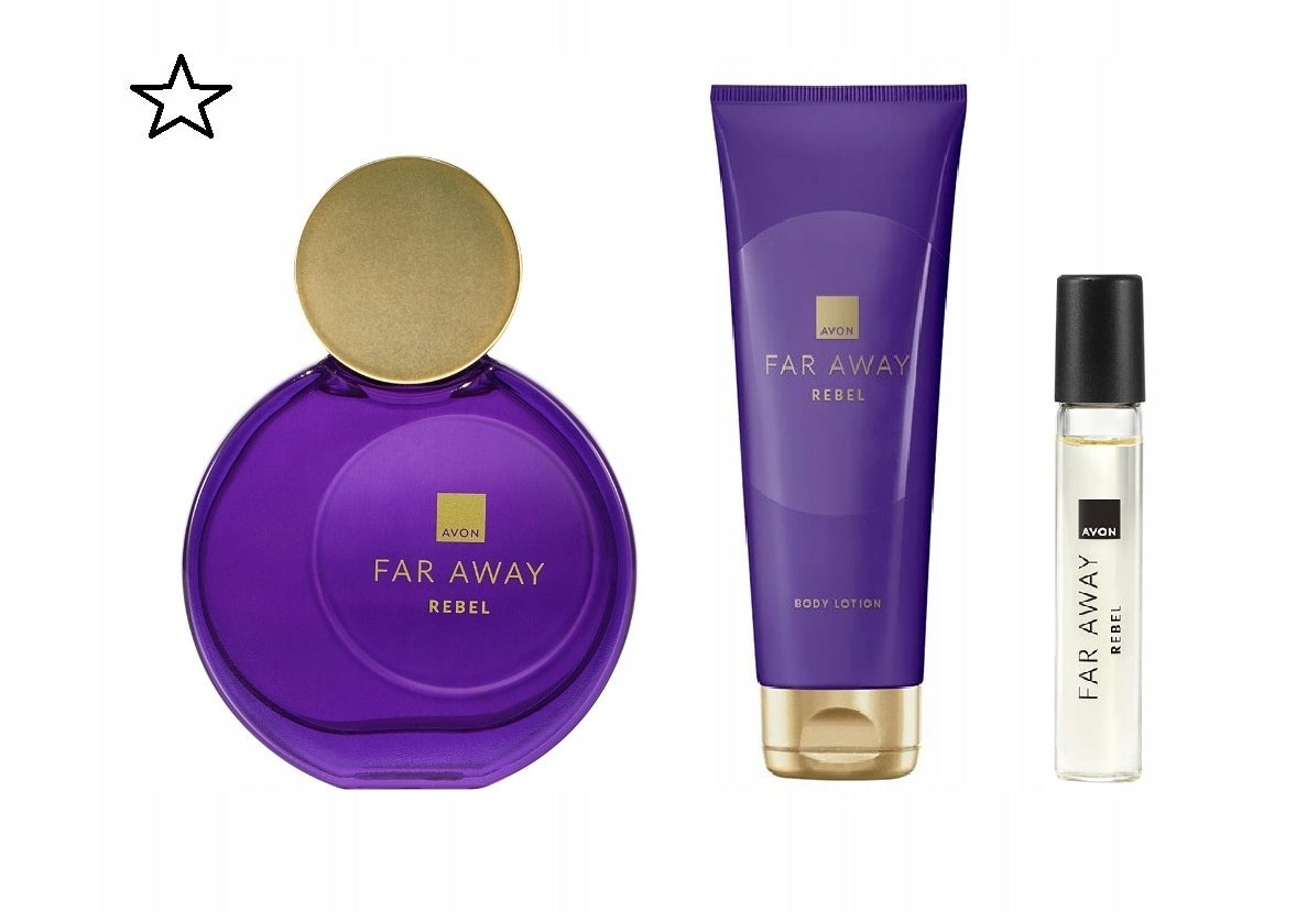Avon Far Away Rebel Women's Perfume Cosmetics Set Lotion Perfume 3pcs