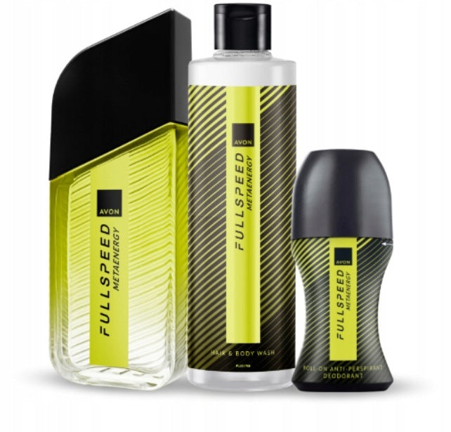 Avon Full Speed Metaenergy Set - water 100ml, gel, deodorant in a ball