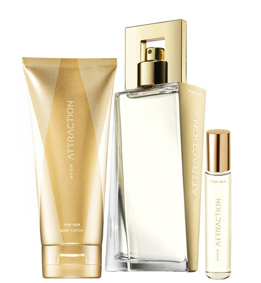 Avon Set Attraction water 50ml NEW PACKAGED+balm 125ml+perfume10ml Manufacturer code za19