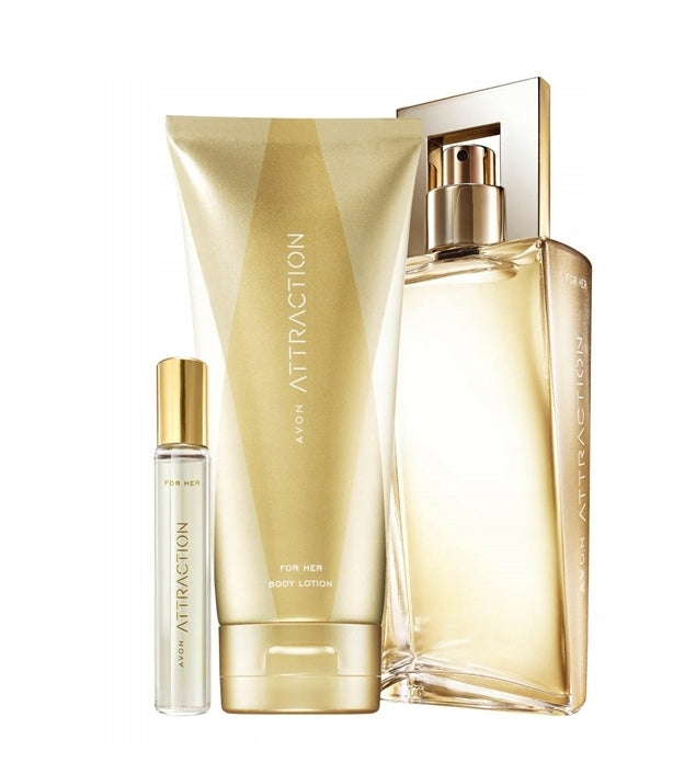 Avon Set Attraction water 50ml NEW PACKAGED+balm 125ml+perfume10ml
