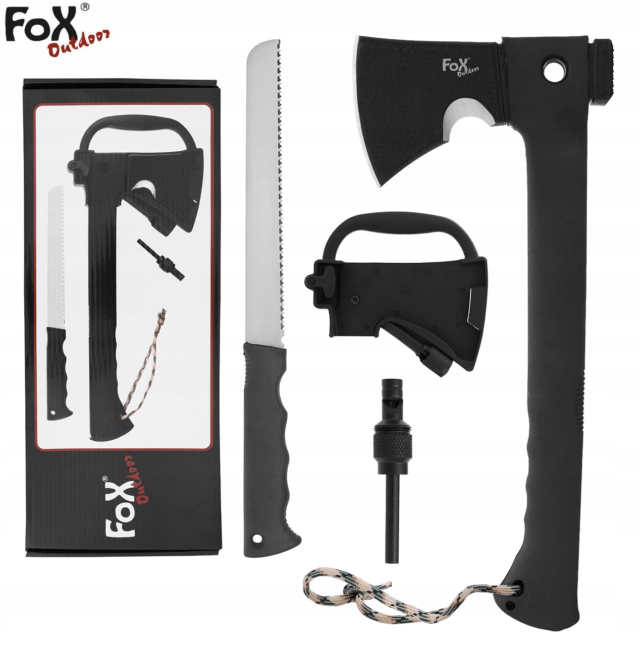 Axe Camp Axe Saw Chair Whistle MFH FOX Tourist Set Brand MFH