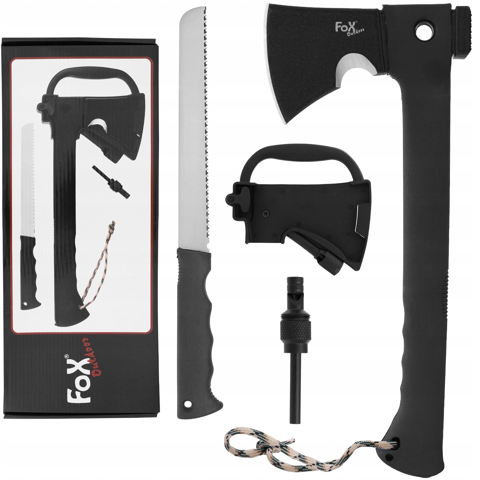 Axe Camp Axe Saw Chair Whistle MFH FOX Tourist Set