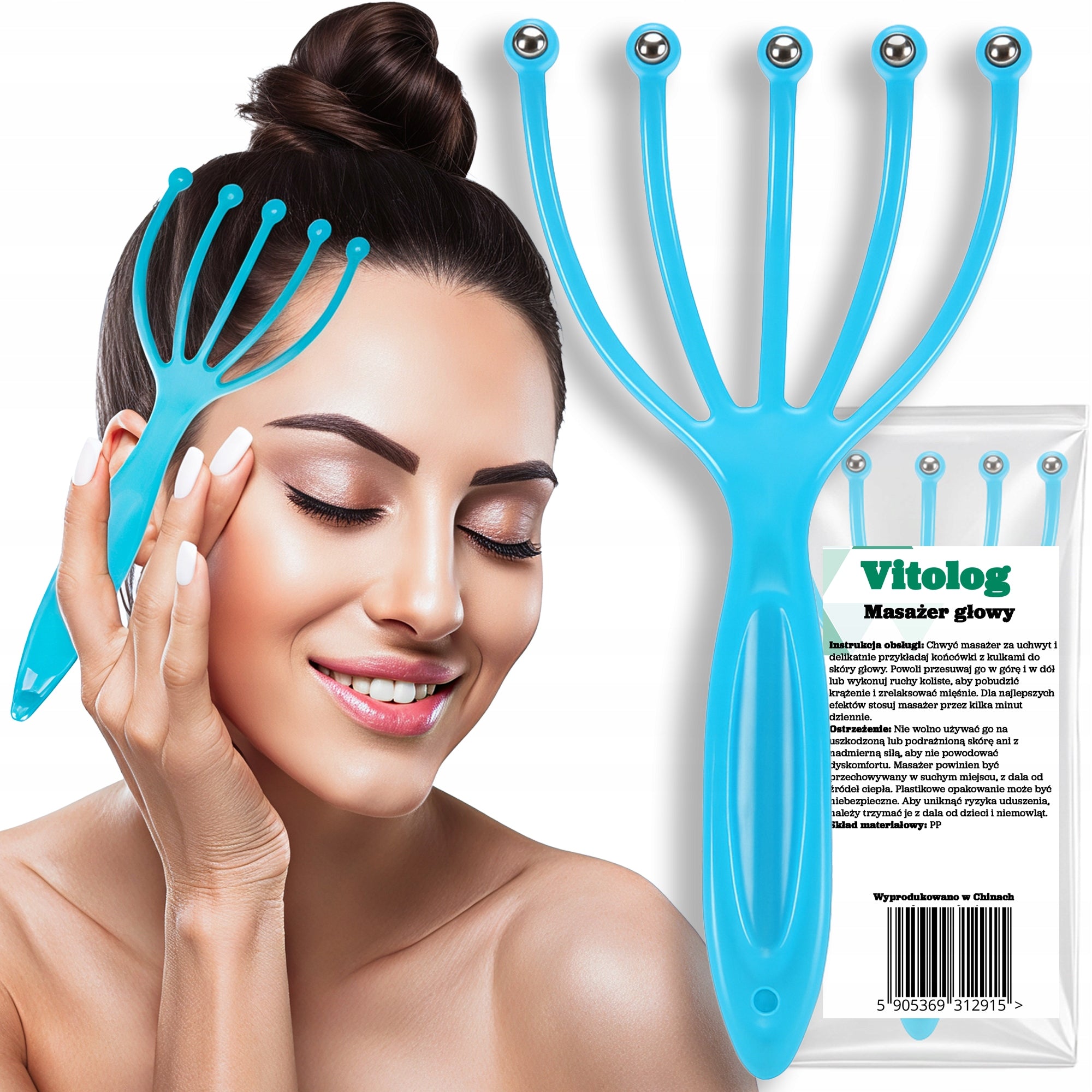 Ayurvedic Massager for Scalp Hair Rubs Scratcher Hand Grabs