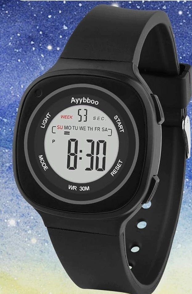 Ayybboo Children's Digital Watch LED Alarm Stopwatch 4-15 Years Brand no brand