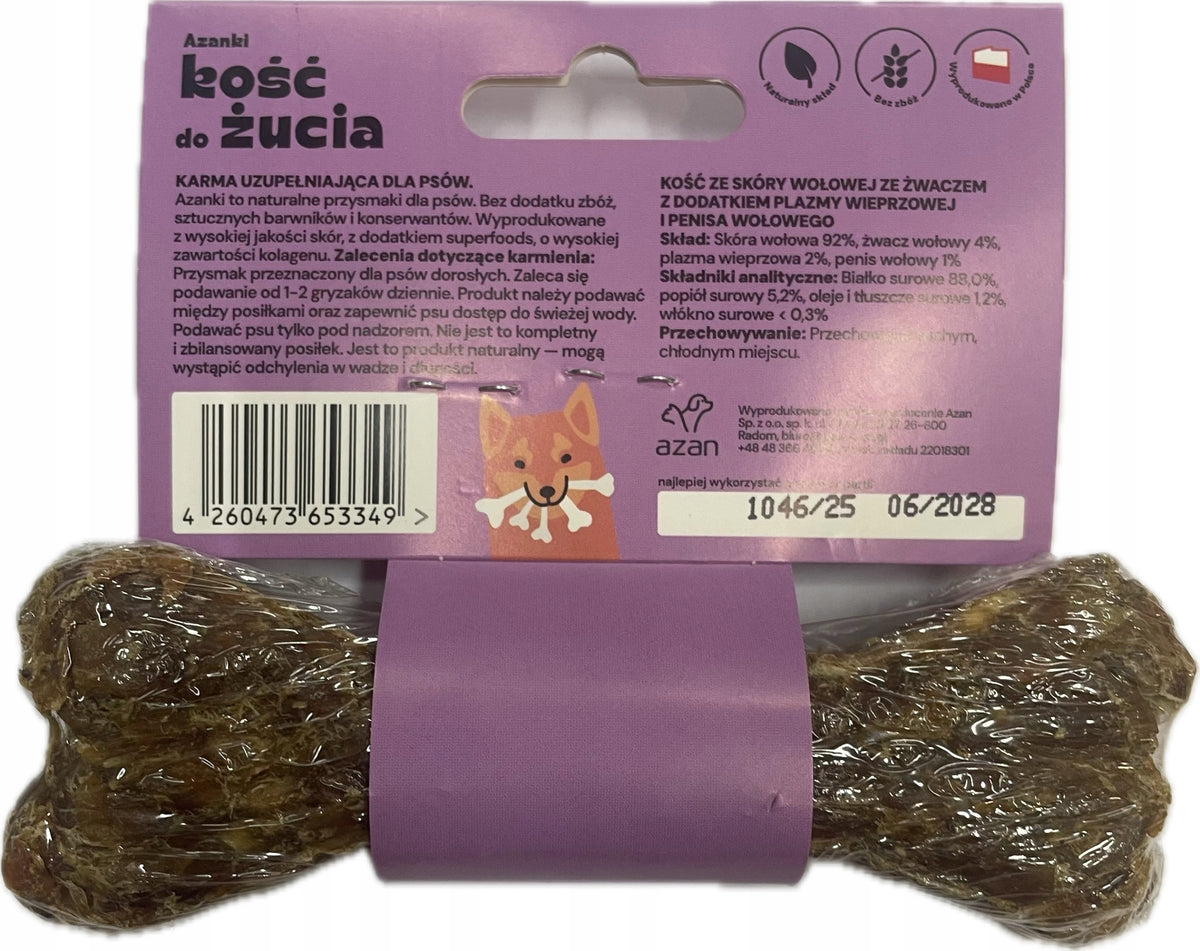 Azanki Appetite Chewing Bone Beef Skin, Beef Penis 12cm Flavor beef hide