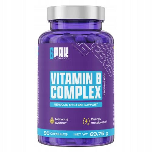 B Complex Vitamin 6Pak Nutrition for energy and nervous system 90 capsules