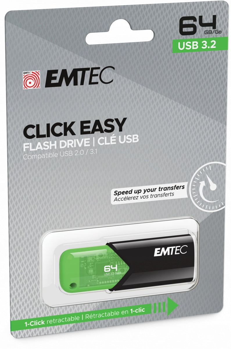 B110 USB3.2 64GB GRE Click Easy EMTEC Color black
