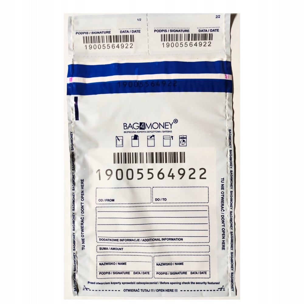 B5 18,5x25,5 Safe Bank Deposit Envelopes