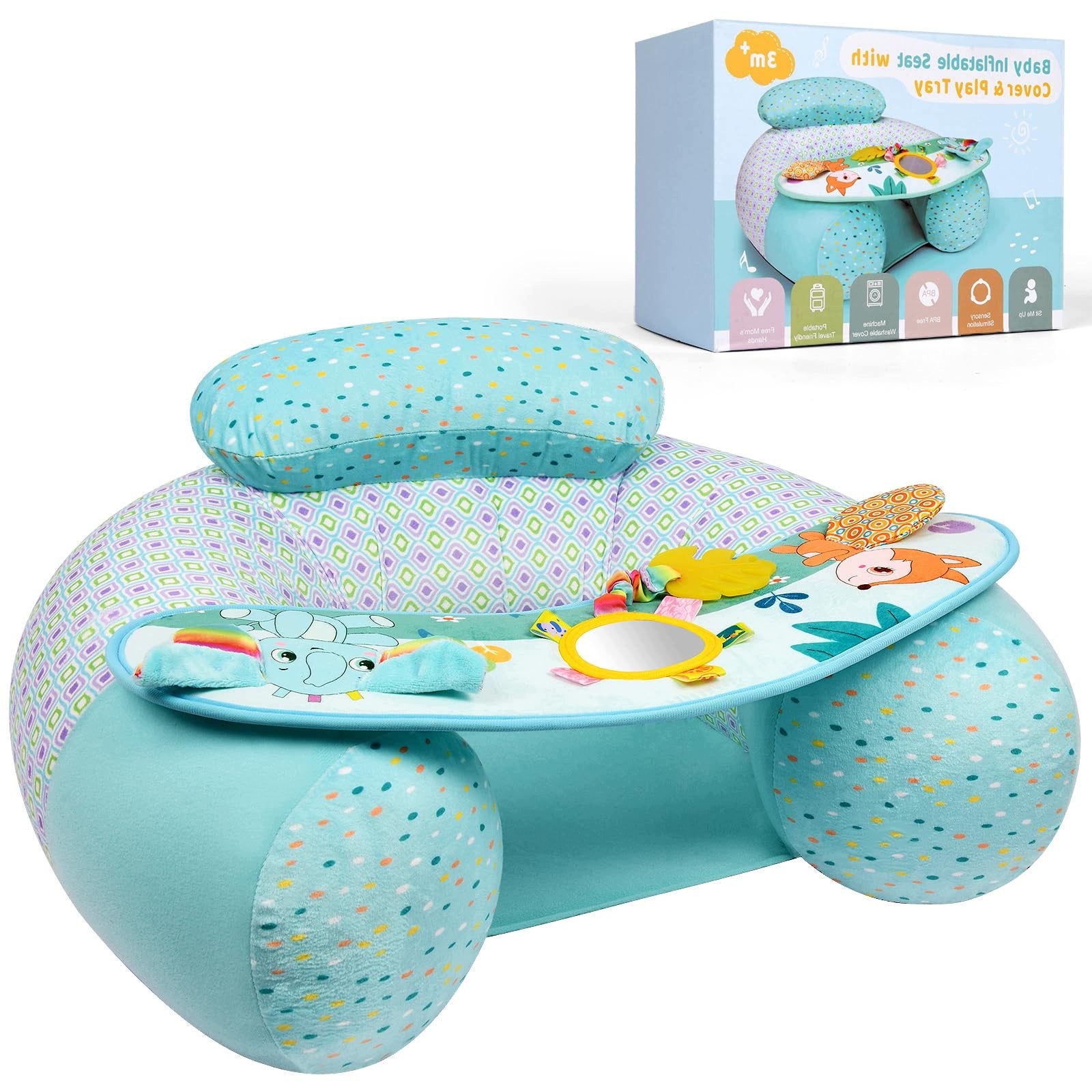 BABY CHAIR INFLATABLE PORTABLE BLUE INTERACTIVE TRAY