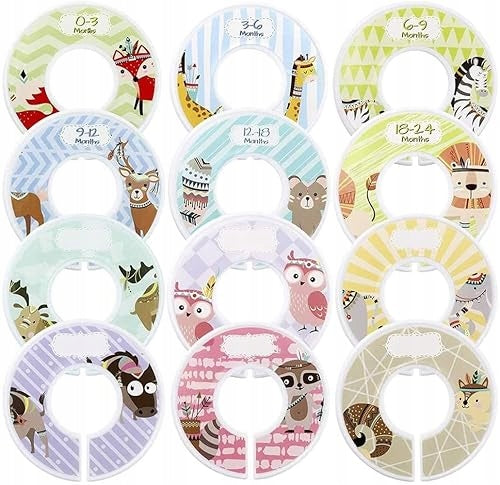 BABY CLOTHES ORGANIZERS 12 PCS LABELS SIZE MONTHS FOR KIDS