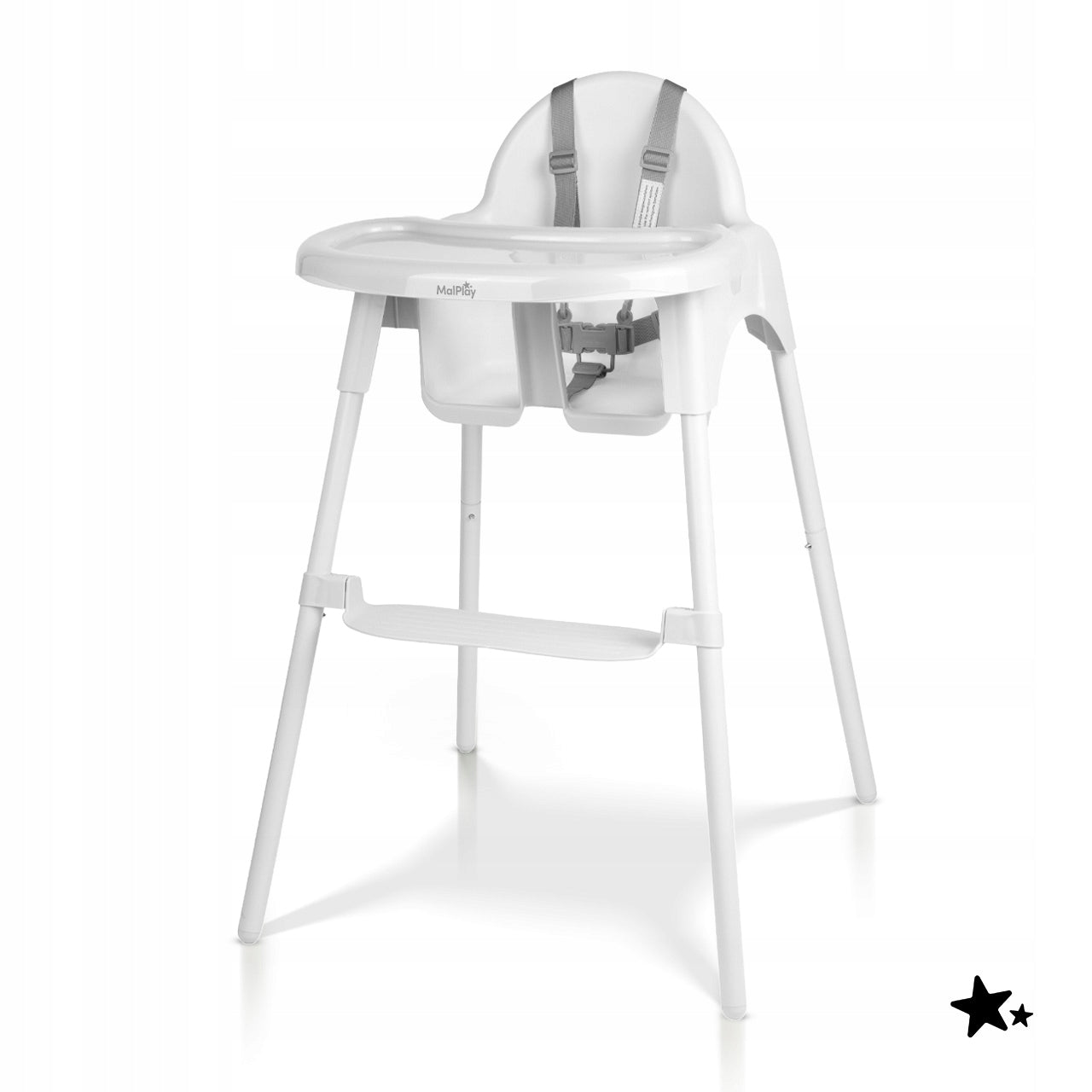 BABY FEEDING CHAIR 2in1 ADJUSTABLE FOOTREST TRAY STRAPS 30kg Manufacturer code 114912