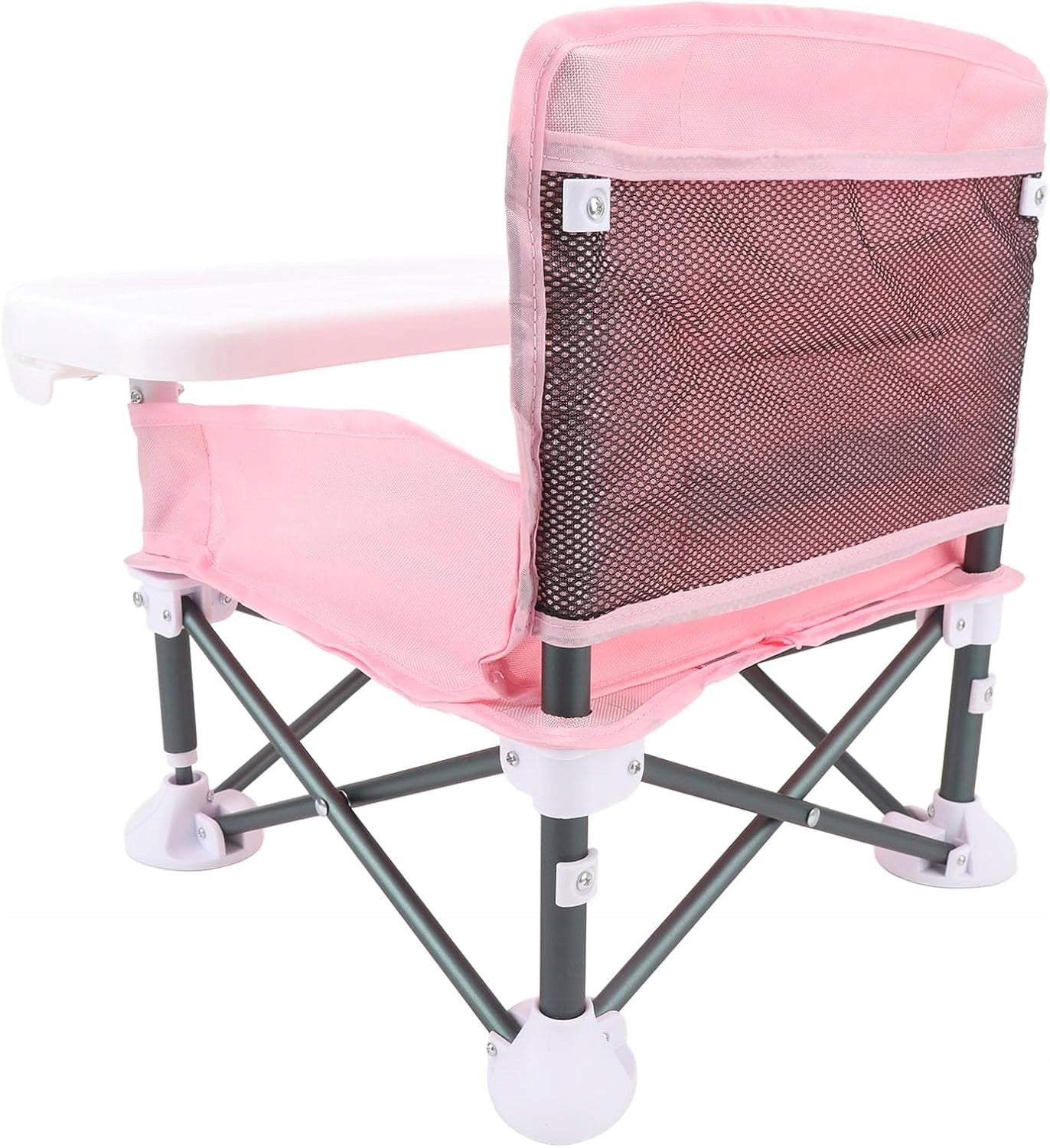 BABY FOLDING FEEDING CHAIR TOURIST TRAY SAFETY Color pink