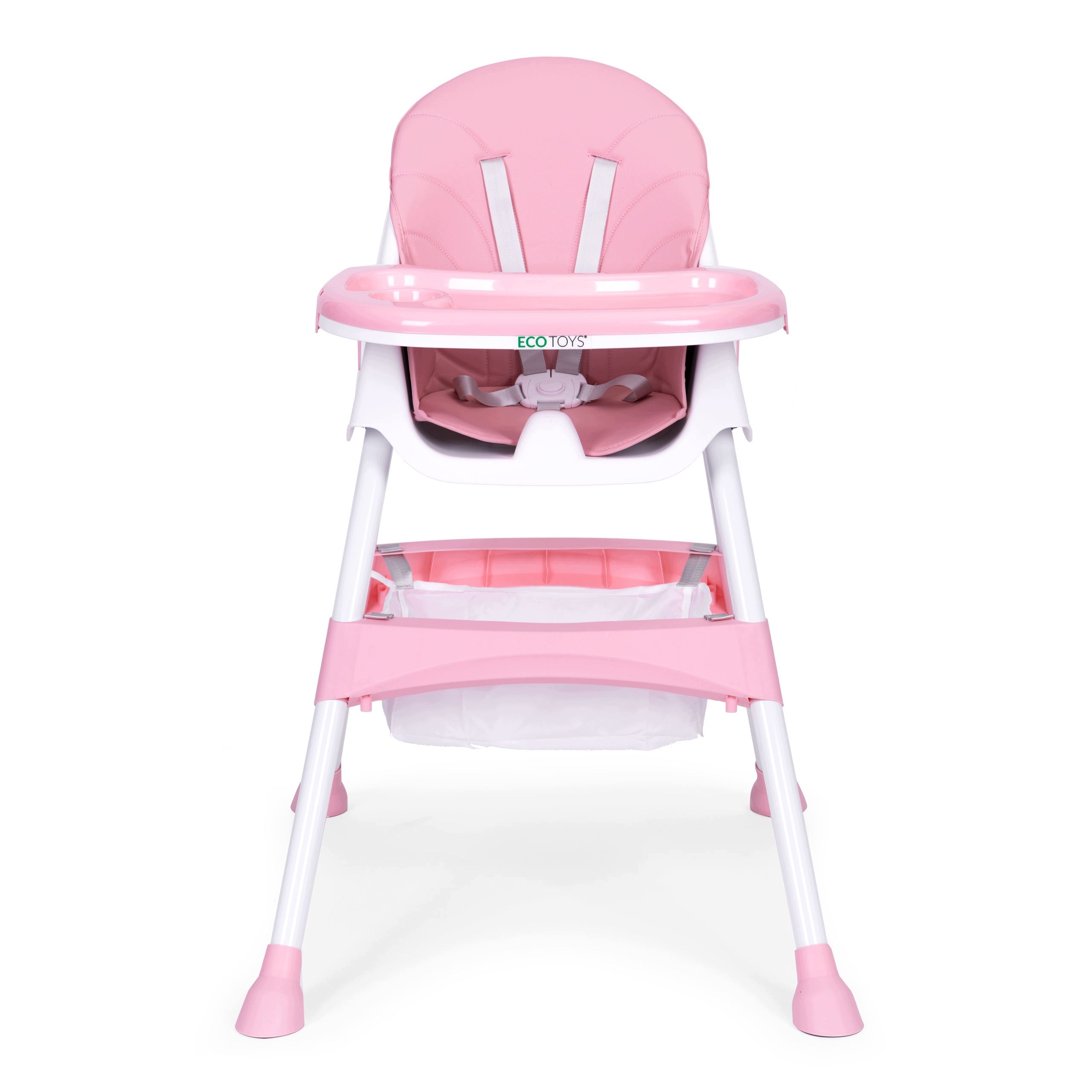 BABY HIGH CHAIR FEEDING SEAT 5-POINT STRAPS TRAY BASKET PINK Packaging status original