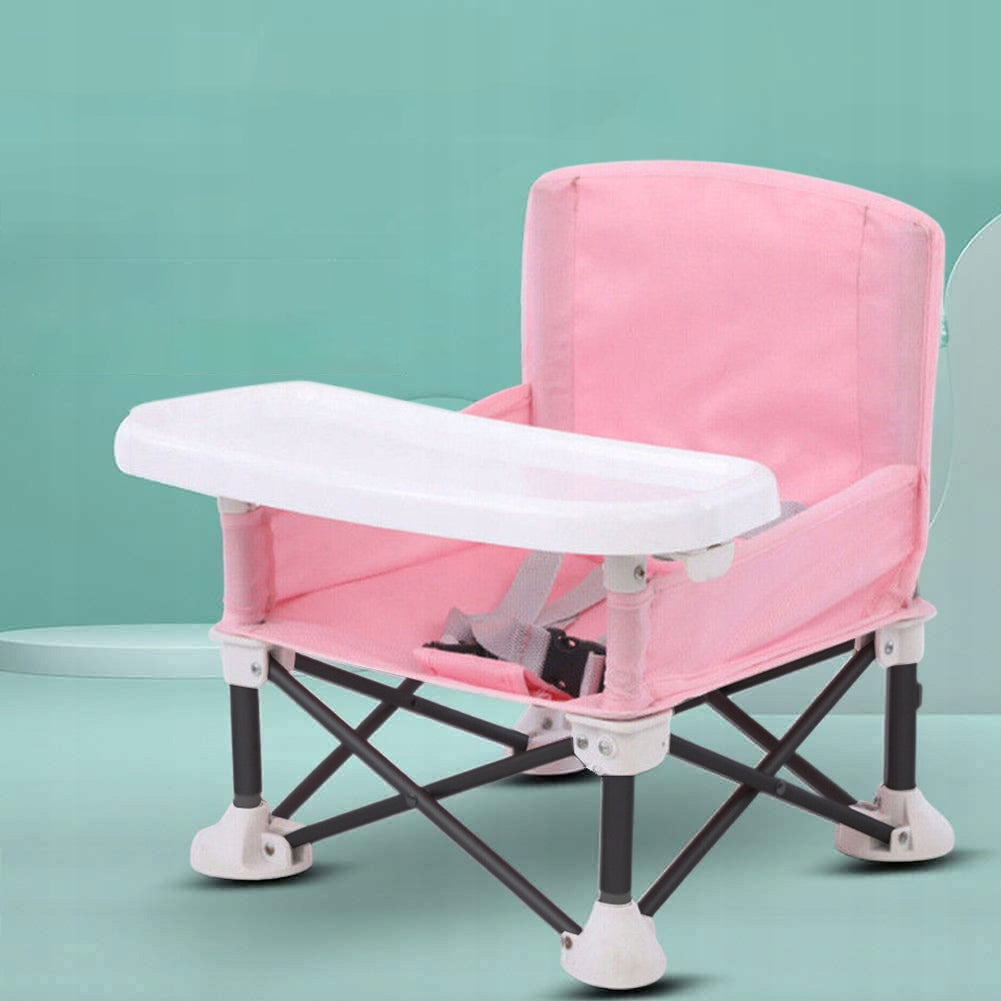 BABY HIGH CHAIR PINK FOLDING WITH SEAT BELTS Color pink
