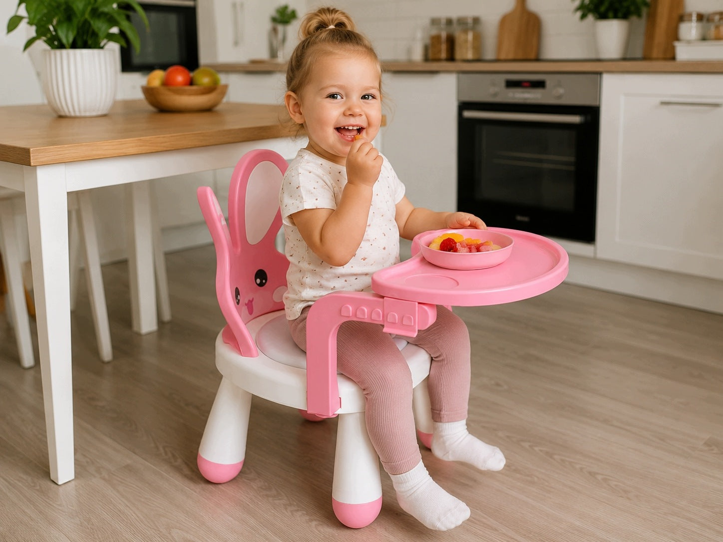 BABY HIGHCHAIR WITH ADJUSTABLE TABLE 2IN1 BUNNY Manufacturer code TRYT546U67