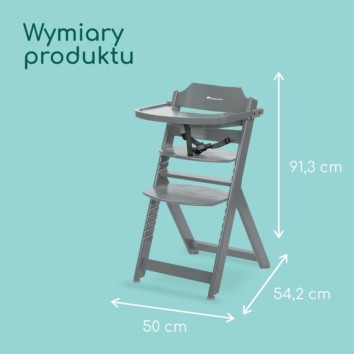 BABY HIGHCHAIR WOODEN ADJUSTABLE TRAY SAFE Manufacturer code 5905995908056