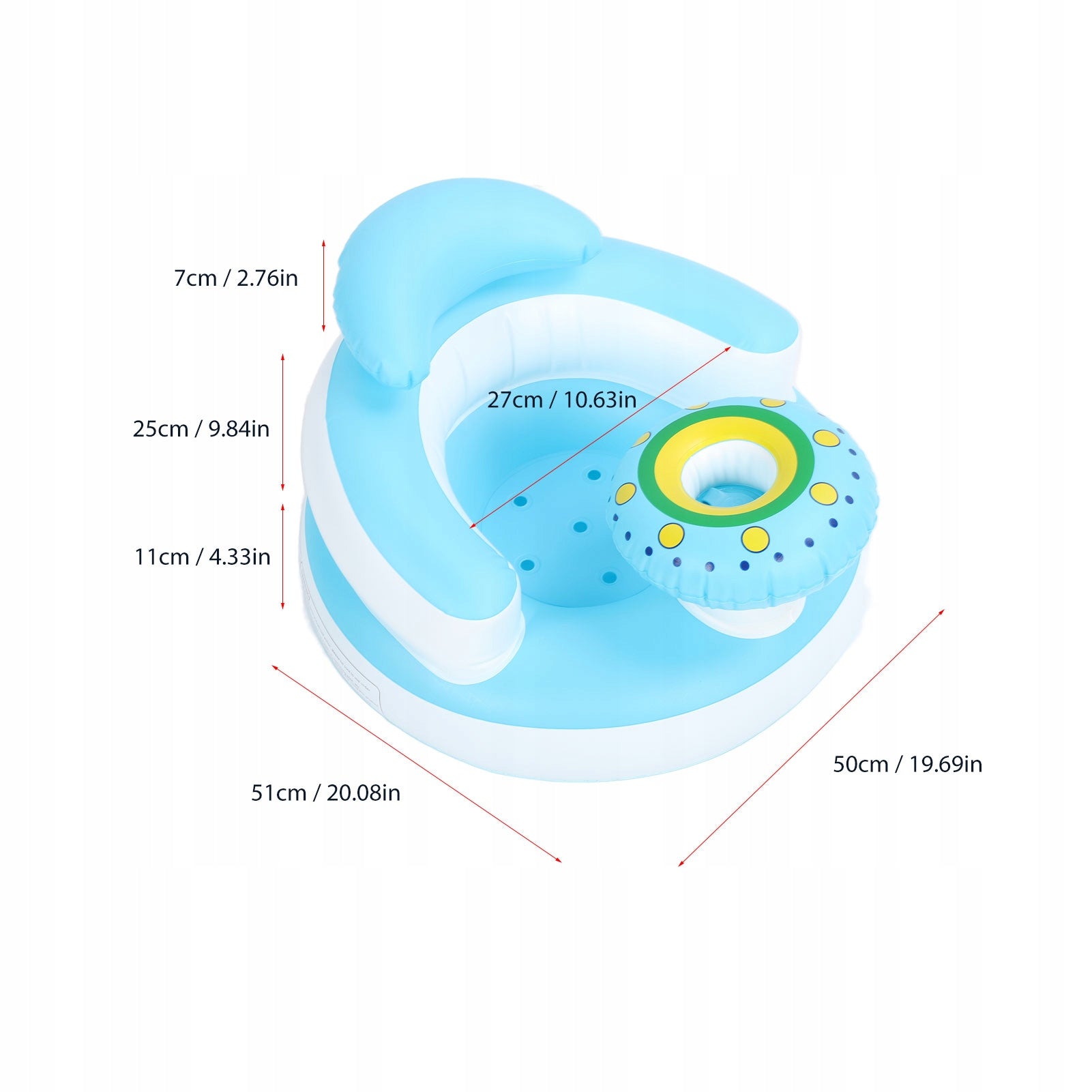 BABY INFLATABLE SEAT COMFORTABLE HIGH CHAIR Color multicolor