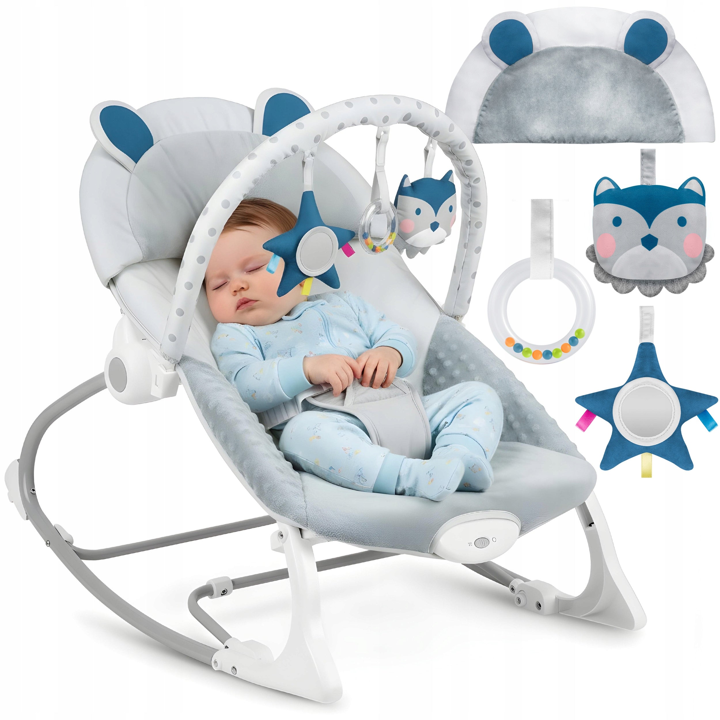 BABY LOUNGER ROCKER 2in1 CRADLE VIBRATION TOYS Ricokids
