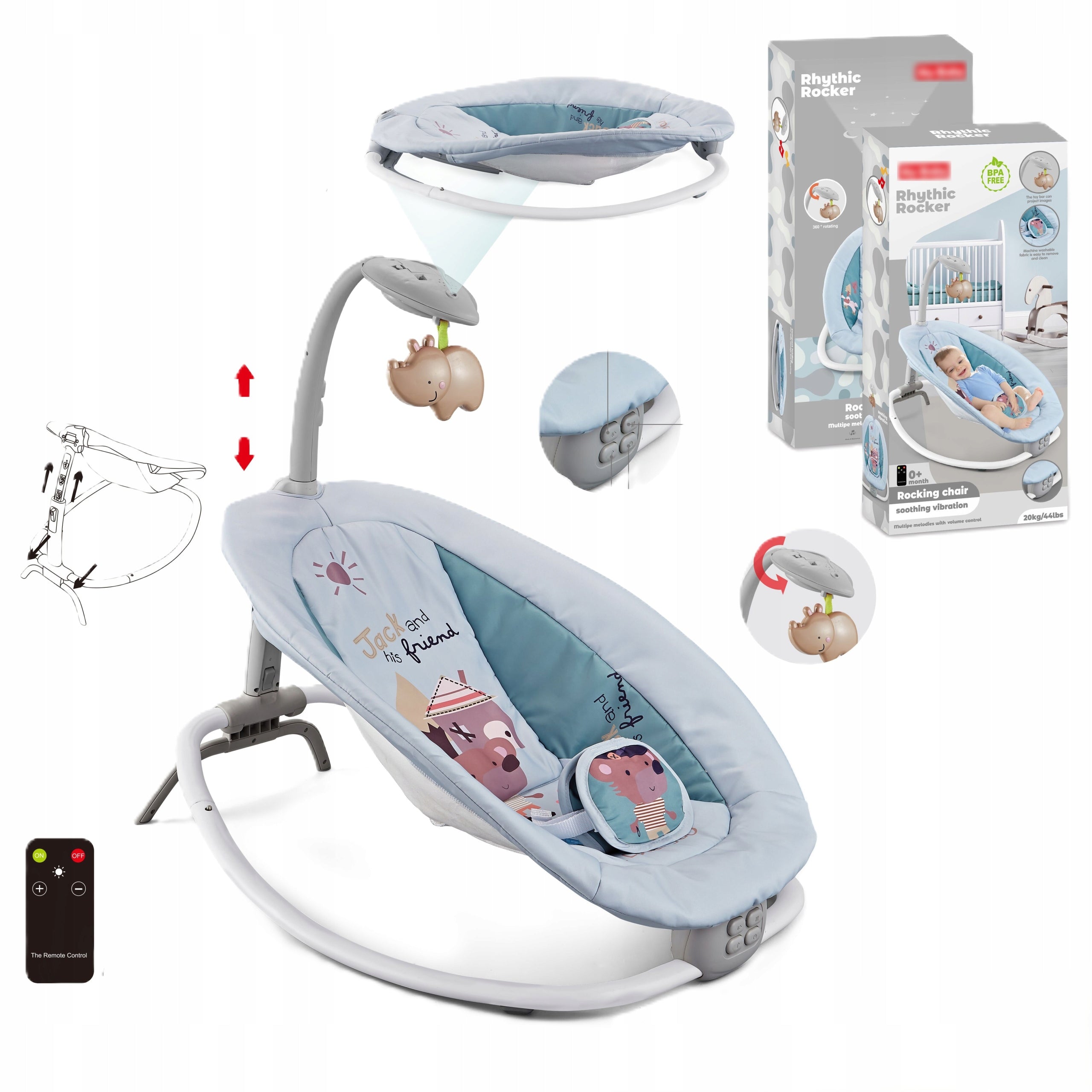 BABY LOUNGER ROCKER COT SEAT PILOT PROJECTOR VIBRATION Packaging status original