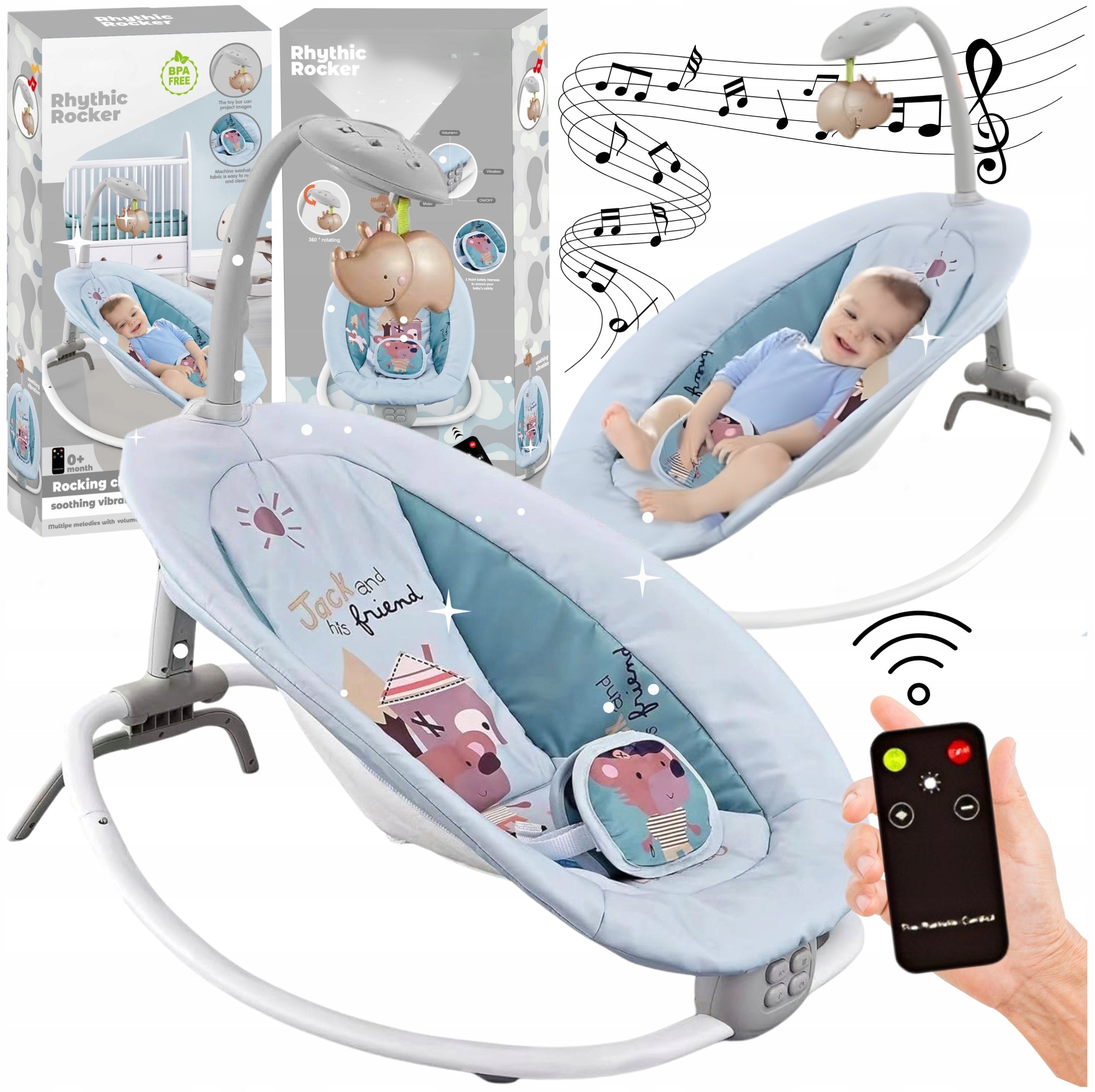 BABY LOUNGER ROCKER COT SEAT PILOT PROJECTOR VIBRATION