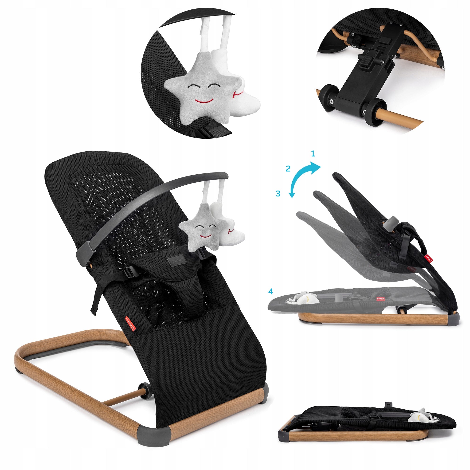 BABY LOUNGER ROCKER FOLDING 3 LEVELS OF ADJUSTMENT - Moln