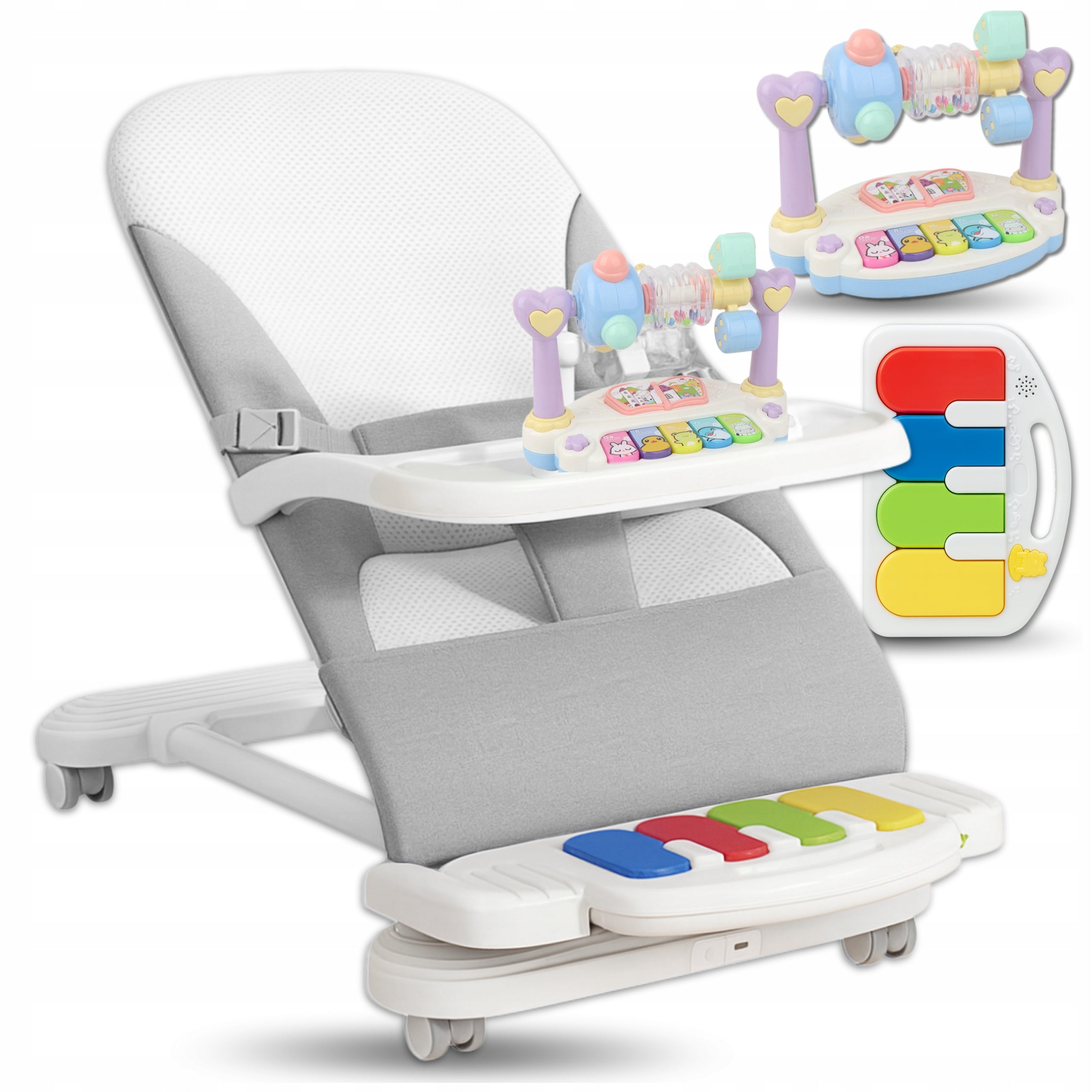BABY LOUNGER ROCKER FOLDING NICEKIDS + PIANO TOYS EDU
