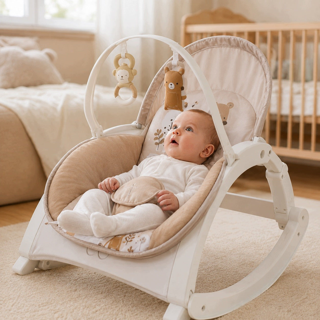BABY LOUNGER ROCKER SEAT ON STAND VIBRATION MELODY TOY Packaging status original