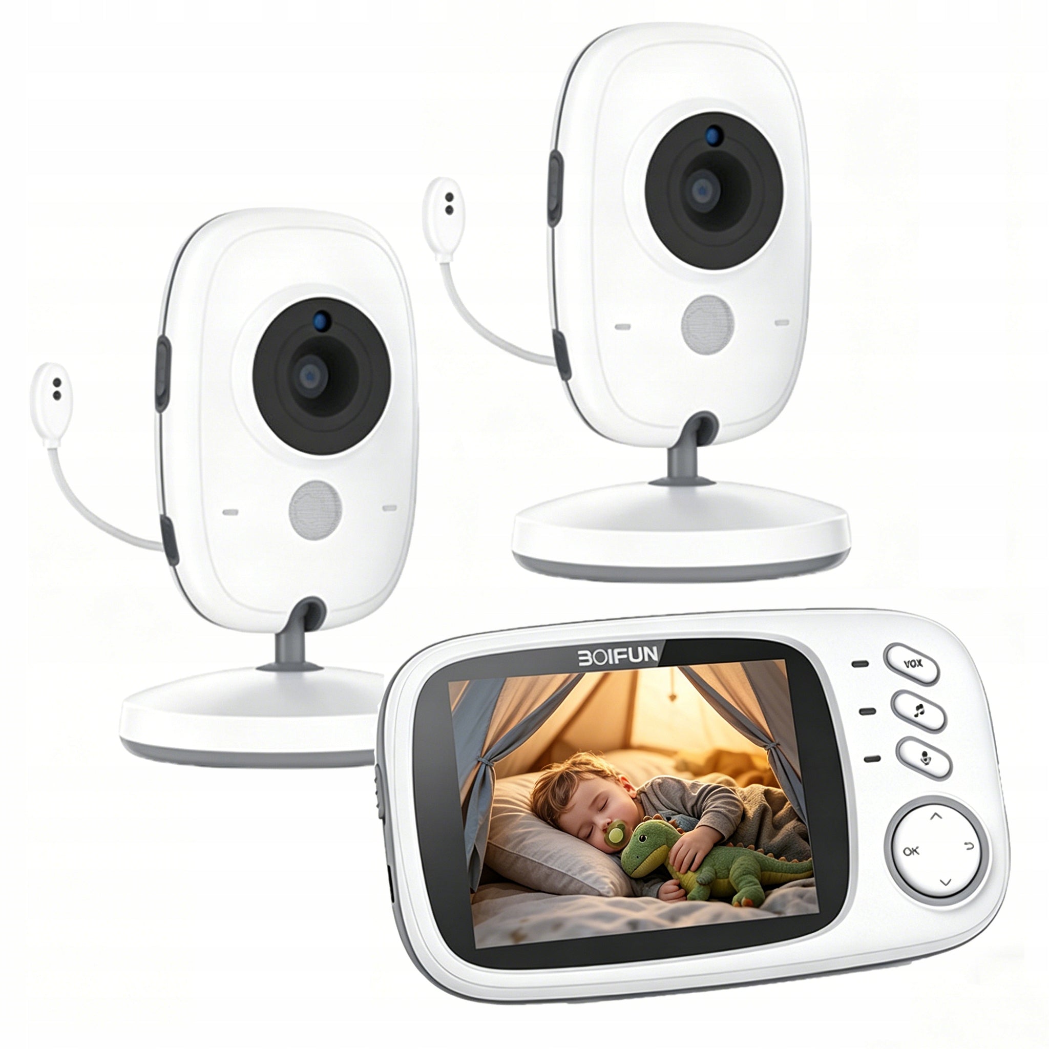 BABY MONITOR 2 CAMERA LIVE LCD 3.2" VOX Temperature Sensor