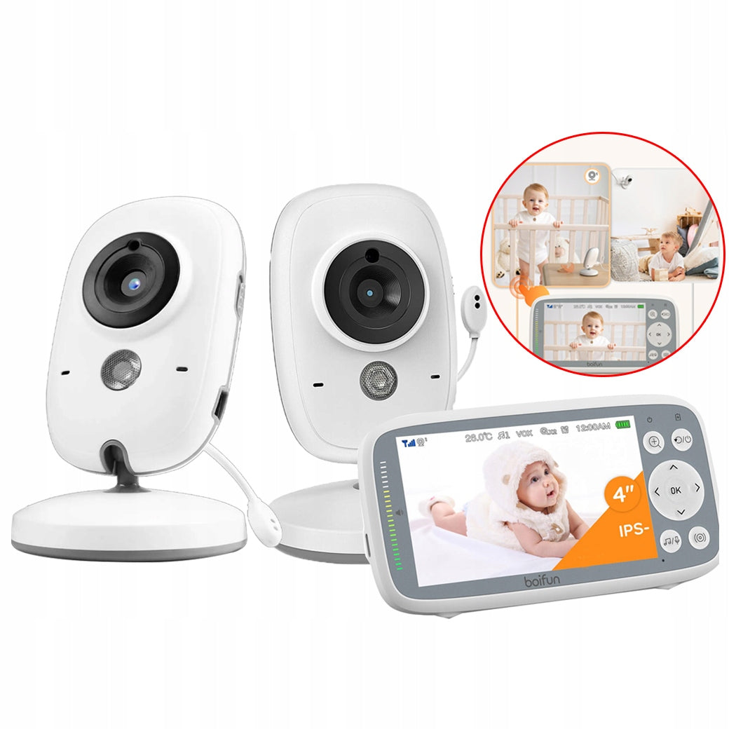BABY MONITOR 2 CAMERA SCREEN 4" IPS NIGHT VISION AUTOMATIC