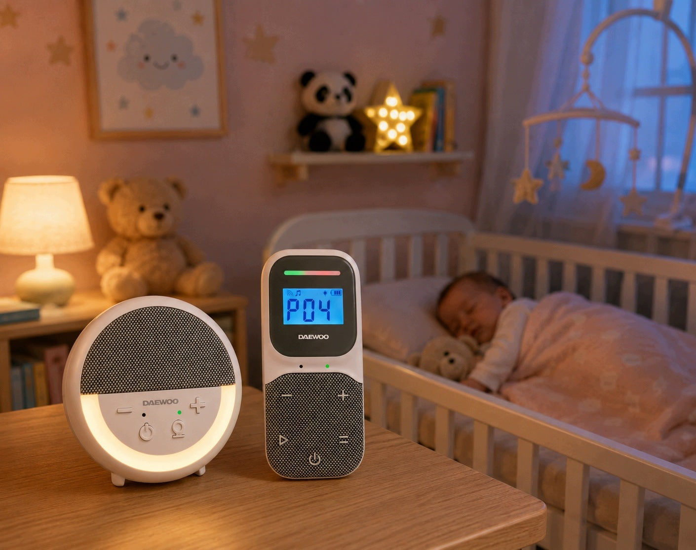 BABY MONITOR ELECTRON DAEWOO DKC-279L NOISE AND CRADLES Packaging status original