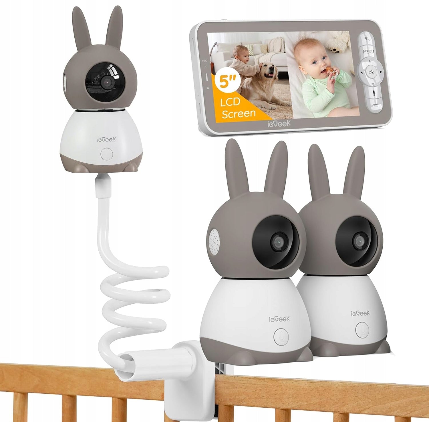 BABY MONITOR ELECTRONIC CAMERA 2 CAMERA 3MPX WIFI 4×ZOOM HD + ROTARY MOUNT