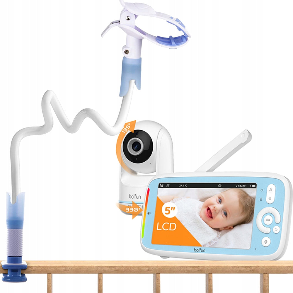 BABY MONITOR ELECTRONIC CAMERA 5" LCD 1/2/3x ZOOM 3050mAh AKU+ ROTARY HOLDER